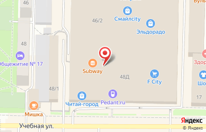 Ресторан Subway на Учебной улице на карте