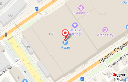 Гипермаркет Ашан в Железнодорожном районе на карте