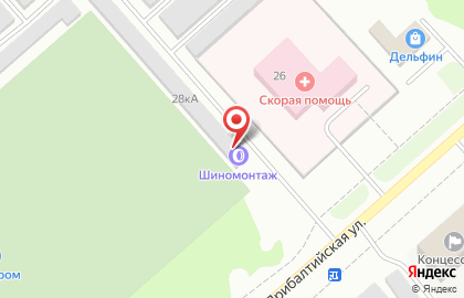 Шиномонтажная мастерская на Прибалтийской улице на карте