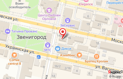Ресторан PizzaSushiWok на Московской улице в Звенигороде на карте