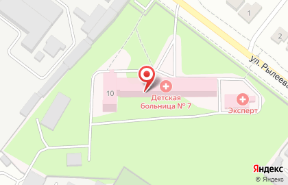Детская городская клиническая больница №7 на улице Рылеева на карте