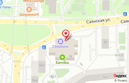 Банкомат СберБанк на Саянской улице, 18 на карте