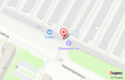 Гаражный кооператив Север в Архангельске на карте
