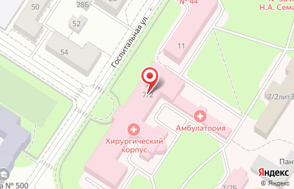 Городская больница №38 им. Н.А. Семашко на Госпитальной улице в Пушкине на карте