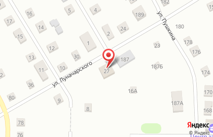 Продуктовый магазин Русь на улице Луначарского на карте