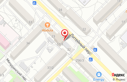 Автокомплекс в Литейном переулке на карте