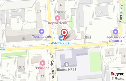 Торговая компания Воронежавтозапчасть на улице Лидии Рябцевой на карте