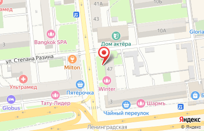 Авега на улице Ленина на карте