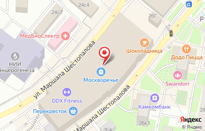 Магазин парфюмерии и косметики Л`Этуаль в ТЦ Москворечье на карте