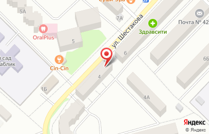 Пирожковая на улице Шестакова на карте