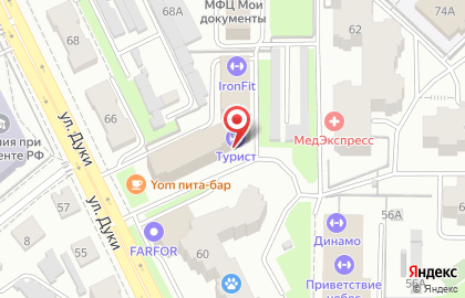 Гостиница Турист в Брянске на карте
