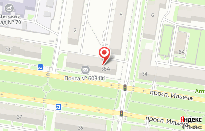Центр отправки экспресс-почты EMS Почта России на проспекте Ильича на карте