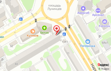 Железнодорожный район Киоск по продаже фруктов и овощей в Железнодорожном районе на карте