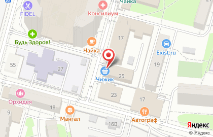Продуктовый дискаунтер Чижик на улице Маяковского на карте