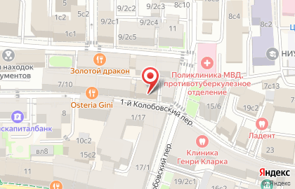 Ветеринарный центр Любимчик в 1-м Колобовском переулке на карте