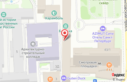 Автостоянка Азимут Отель Санкт-петербург на карте
