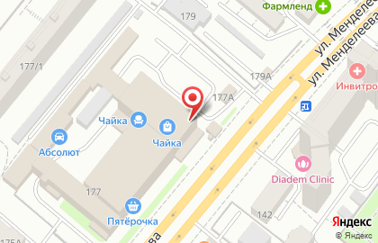 Магазин молочной продукции на улице Менделеева на карте