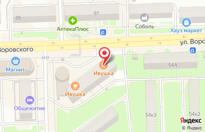 Столовая Ивушка на улице Чапаева на карте