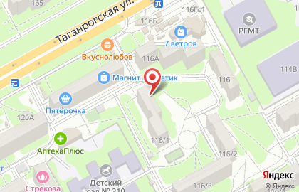 Киоск по продаже кондитерских изделий на Таганрогской улице на карте