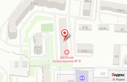 Детская городская больница Поликлиническое отделение №8 на улице Гурьянова на карте