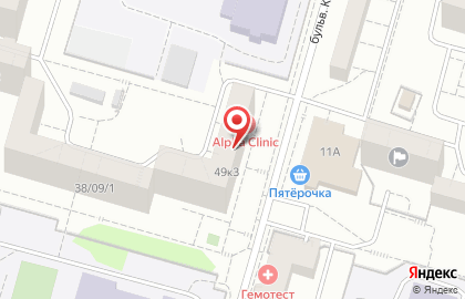 Медицинский центр ALPHA CLINIC на улице Раскольникова на карте