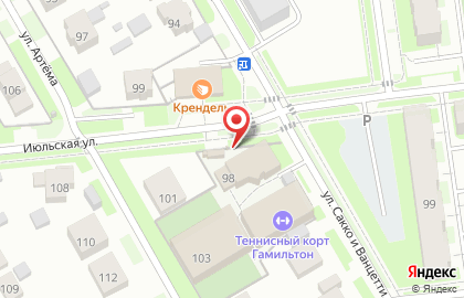 Магазин овощей и фруктов на улице Сакко и Ванцетти на карте