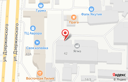 Производственное предприятие Якутский гормолзавод на улице Дзержинского на карте