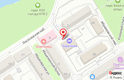 Гостиница Заречная в Петрозаводске на карте