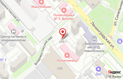 Продовольственный магазин на улице Ленинградской на карте