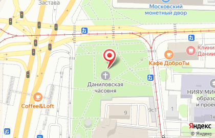 Часовня Даниловского монастыря у Даниловской Заставы на карте