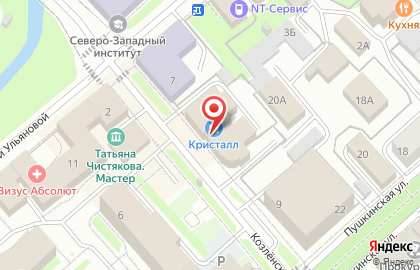ТЦ Кристалл на Козлёнской улице на карте