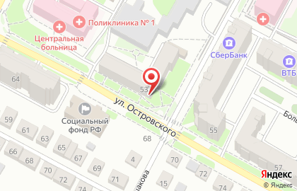 Бухгалтерская компания Учет на улице Островского на карте