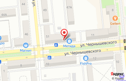 Магазин продуктов 9% на улице Чернышевского в Новокуйбышевске на карте