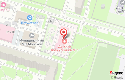 Городская поликлиника №4 на улице Кораблестроителей на карте