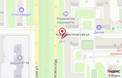 Продуктовый магазин Любимый на Московской улице на карте