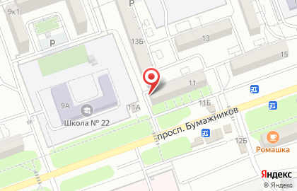 Городская поликлиника №10 на проспекте Бумажников на карте