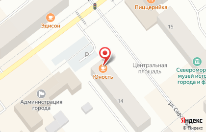 Кафе Юность в Мурманске на карте