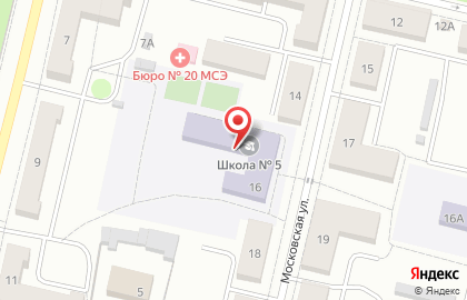 Средняя общеобразовательная школа №5 на Московской улице на карте