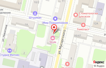 Салон красоты Style на улице Мусоргского на карте
