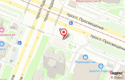 Продовольственный магазин на проспекте Просвещения на карте
