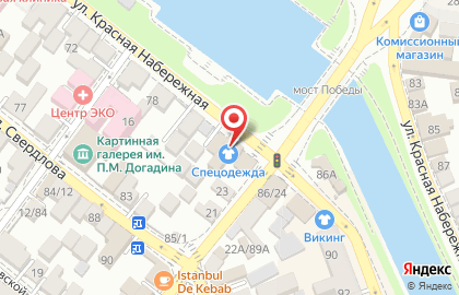 Химчистка-прачечная Белизна на улице Красная Набережная на карте