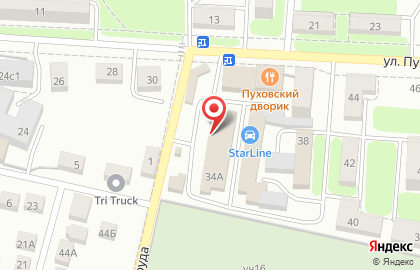 Ресторан японской и азиатской кухни Mybox на улице Пухова на карте