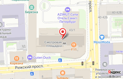 АЗИМУТ Отель Санкт-Петербург на карте