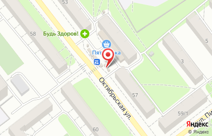 Киоск фастфудной продукции на Октябрьской улице на карте