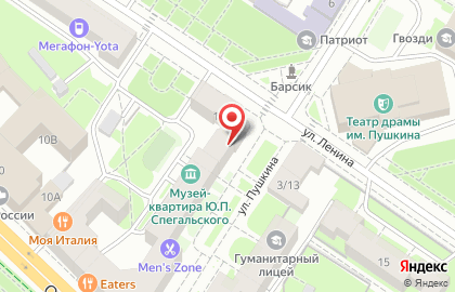 Компания по продаже авиабилетов на улице Пушкина на карте