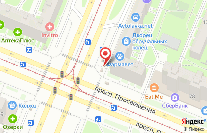 Киоск по продаже печатной продукции Красногвардейское МРА Союзпечать на Светлановском проспекте на карте