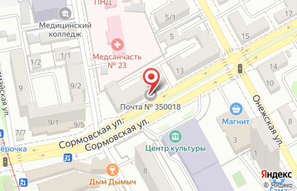 Отделение почтовой связи Почта России на Сормовской улице на карте