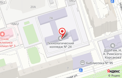 Автошкола Технологический колледж №24 в Новогиреево на карте