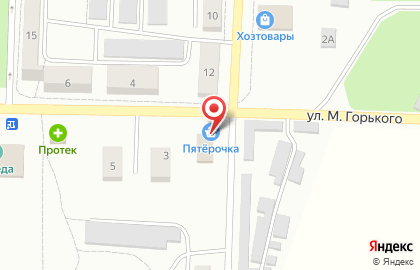 Супермаркет Пятёрочка на улице М.Горького на карте
