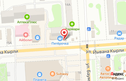 Киоск по продаже хлебобулочных изделий на улице Баумана на карте